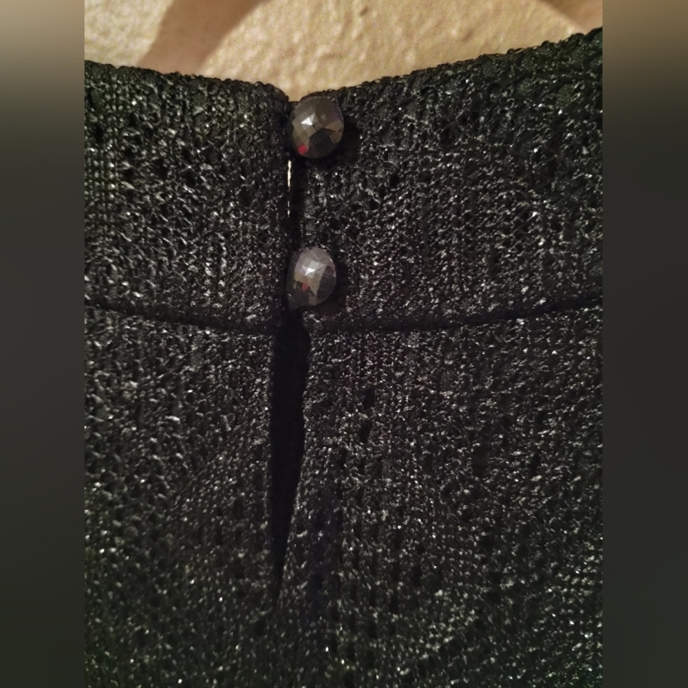 dressbarn Black Sparkle Fringe Mini Dress - Picture 6 of 7